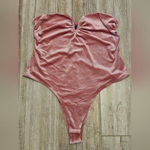 Wild Fable Strapless Velour Bodysuit
